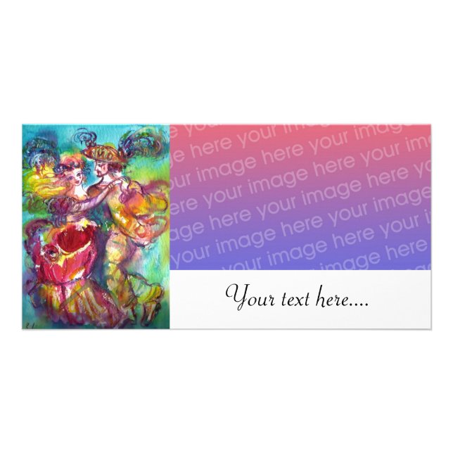 CARNIVAL DANCE Venetian Masquerade Ball ,white Card (Front)