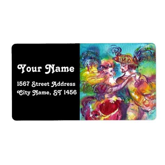 CARNIVAL DANCE Venetian Masquerade Dancers Label (Front)