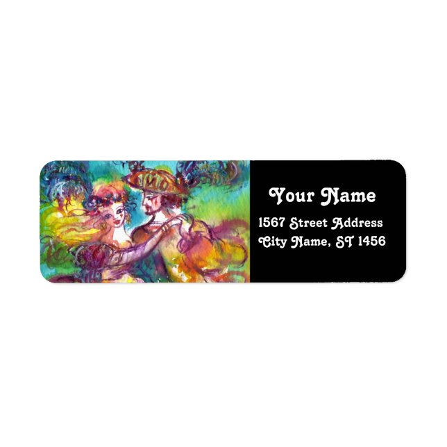 CARNIVAL DANCE Venetian Masquerade Dancers Label (Front)