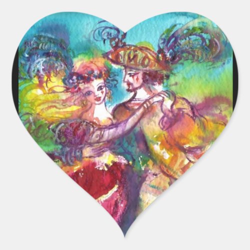 CARNIVAL DANCE Venetian Masquerade Valentine Heart Heart Sticker
