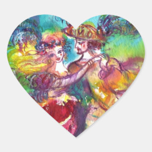 CARNIVAL DANCE Venetian Masquerade Valentine Heart Heart Sticker