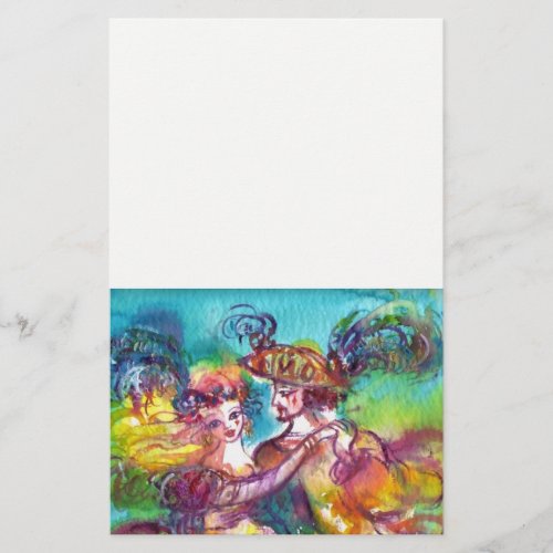 CARNIVAL DANCE Venetian Masquerade White Stationery