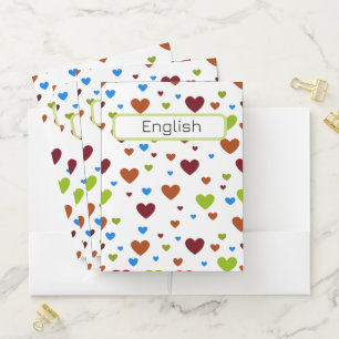 Carnival Dancing Hearts 1 Pocket Folder