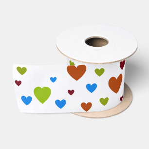 Carnival Dancing Hearts 1 Satin Ribbon