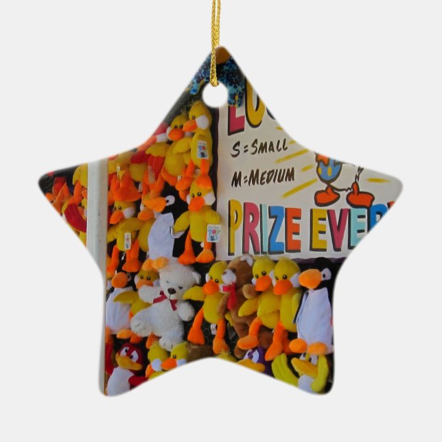 Carnival Days Lucky Ducky Ceramic Ornament (Front)