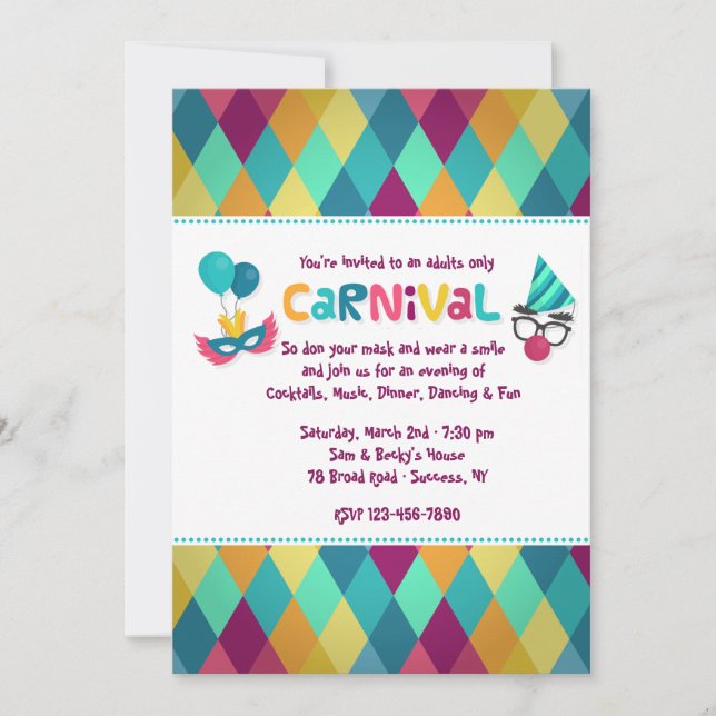 Carnival Diamonds Invitation (Front)