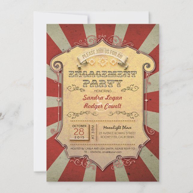carnival engagement party invitations (Front)