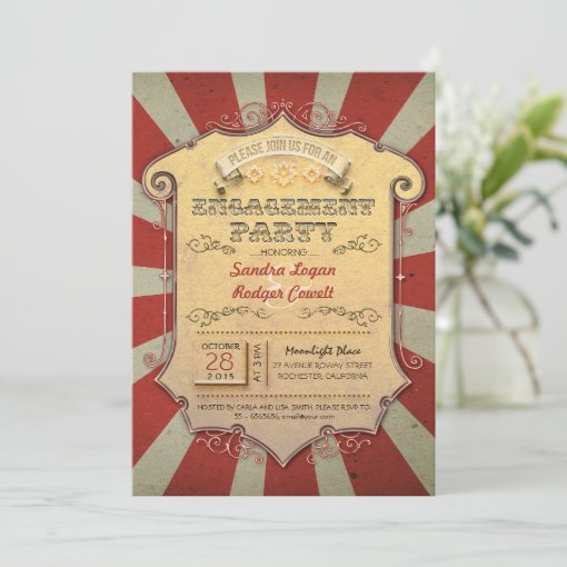 carnival engagement party invitations Zazzle