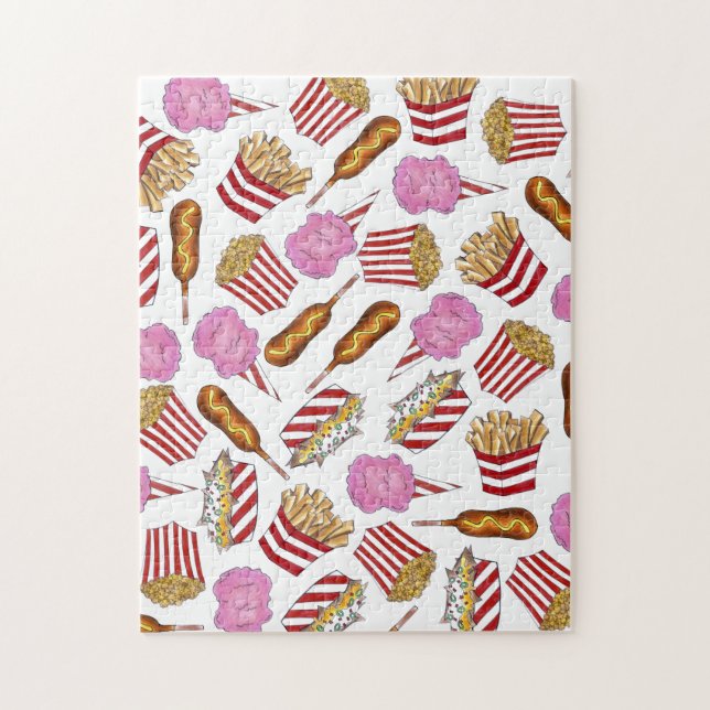 Carnival Fair Food Nachos Corndog Cotton Candy Jigsaw Puzzle (Vertical)