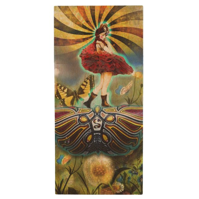 Carnival Fairy Wood Flash Drive (Front Vertical)