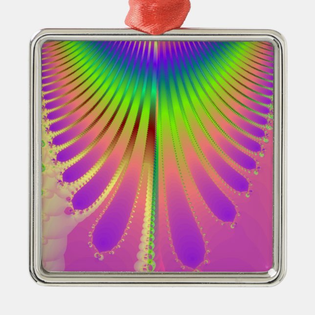 Carnival Feathers Metal Ornament (Front)