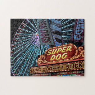 Carnival Ferris Wheel Night Photography Complex Jigsaw Puzzle