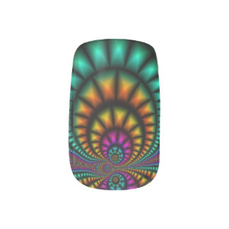 Carnival Funhouse Fractals Nail Art