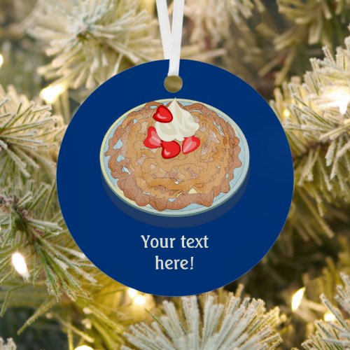 Carnival Funnel Cake _ Doughnut Treat _ Your text  Metal Ornament
