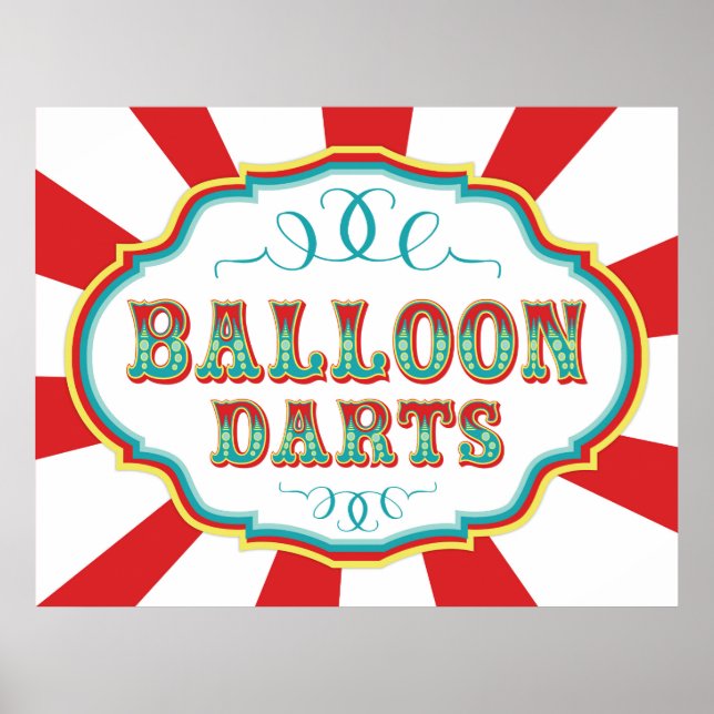 Carnival Game Sign Balloon Darts (Front)