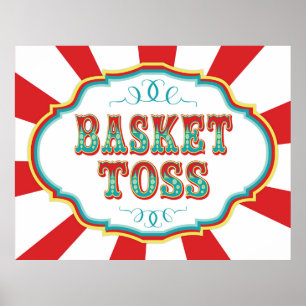 Carnival Game Sign Basket Toss