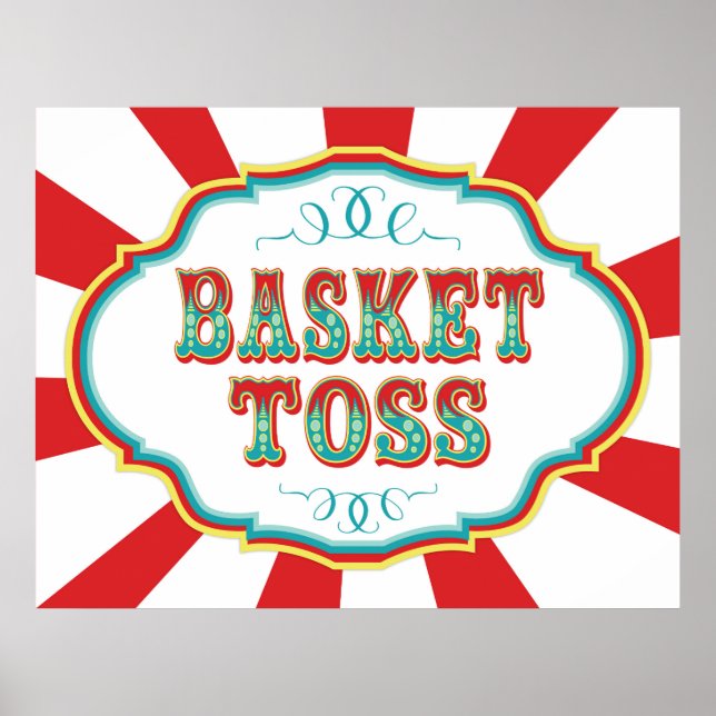 Carnival Game Sign Basket Toss (Front)