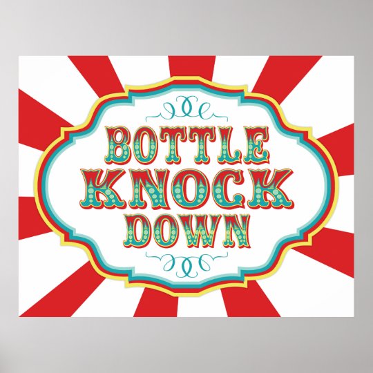 Carnival Game Sign Bottle Knock Down | Zazzle.com