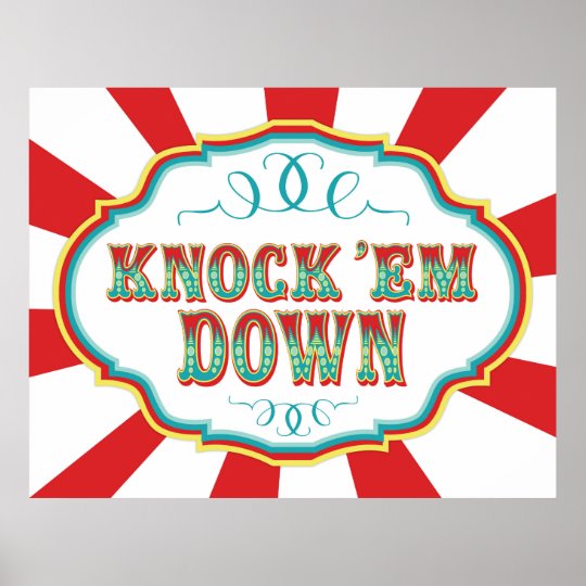 Carnival Game Sign Knock'em Down