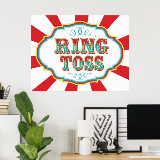 Throw Ring Sign Carnival Game Sign Ring Toss | Zazzle