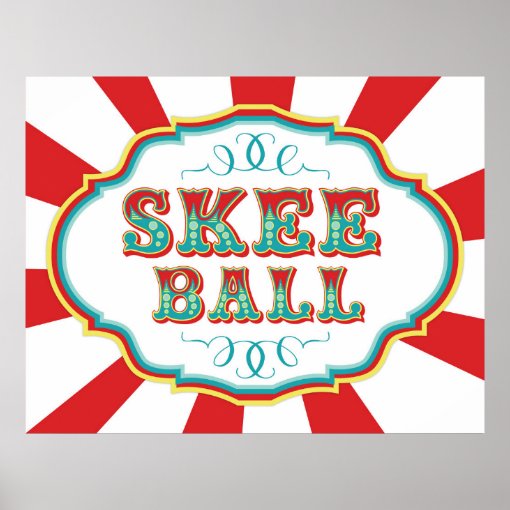 Carnival Game Sign Skee Ball Zazzle