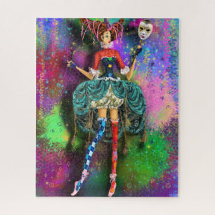Carnival Girl Clown Joker Jester Puzzle Gift