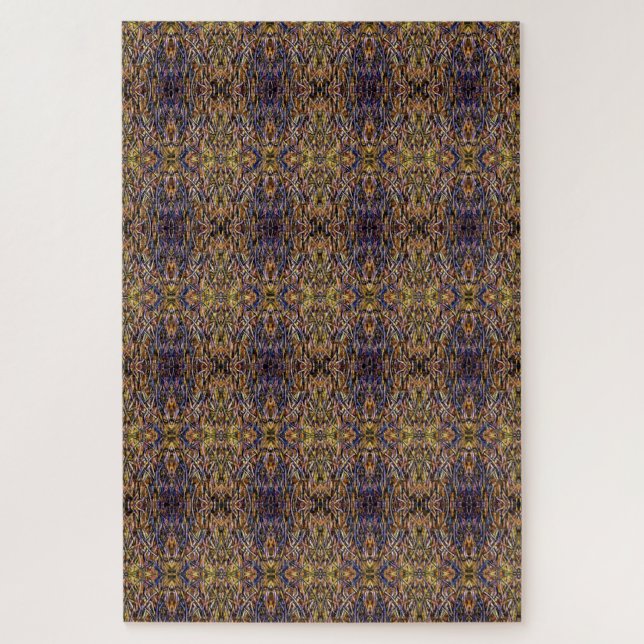 Carnival Glass Grass With Orange Mold Fungus tiled Jigsaw Puzzle (Vertical)