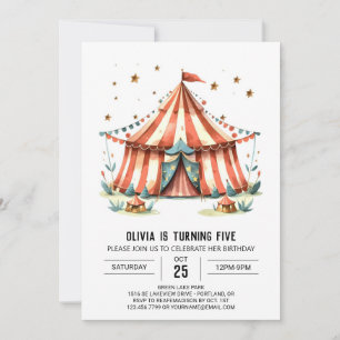 Carnival Happy Delight Circus Birthday Invitation