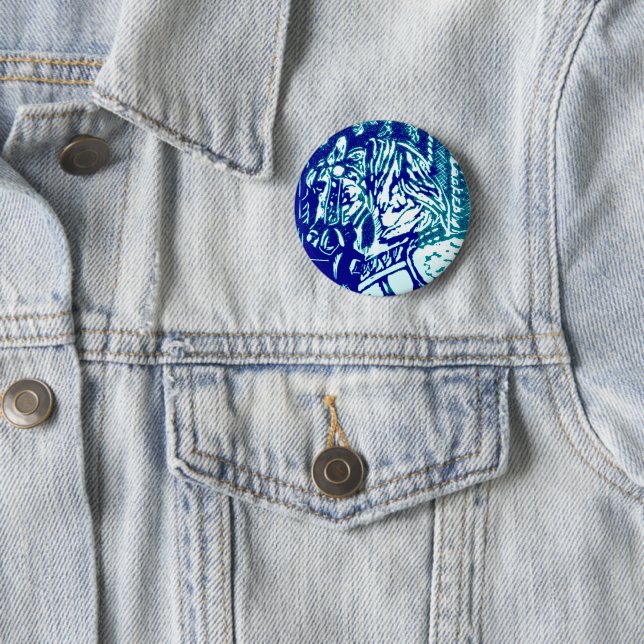 Carnival Horse Blues Button (In Situ)