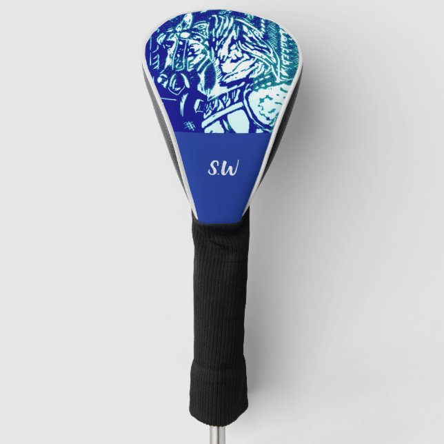 Carnival Horse Blues Golf Head Cover (Front)