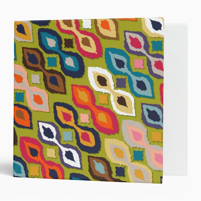carnival ikat lime 3 ring binder (Front/Inside)