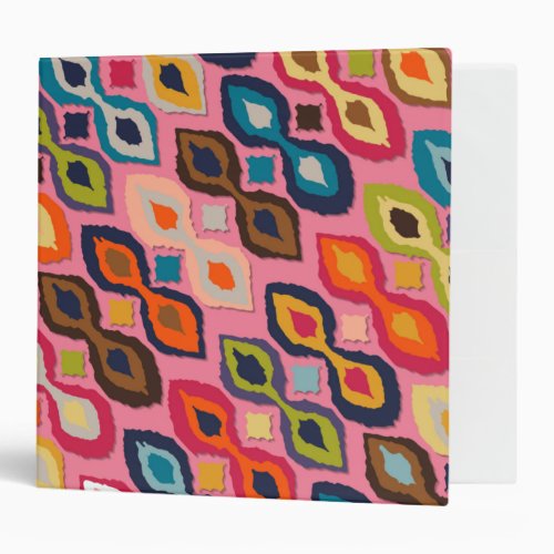 carnival ikat pink 3 ring binder