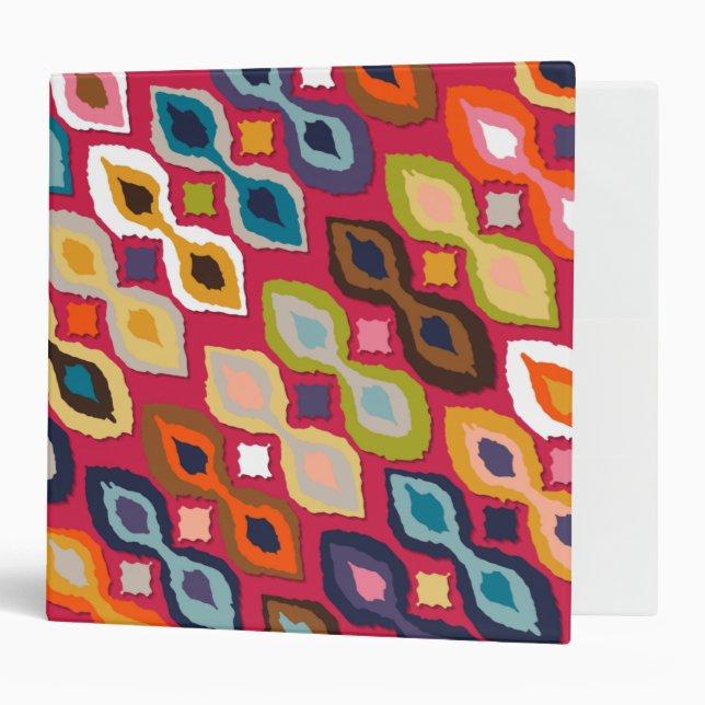 carnival ikat red 3 ring binder (Front/Inside)