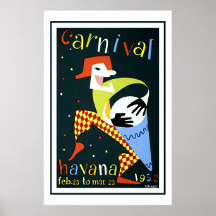 Carnival in Havana Vintage Travel Poster