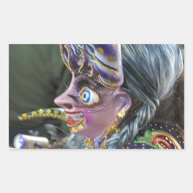 Carnival in Oruro, Bolivia Rectangular Sticker (Front)