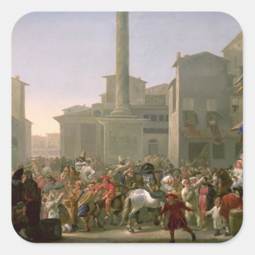 Carnival in Rome c1650_51 Square Sticker