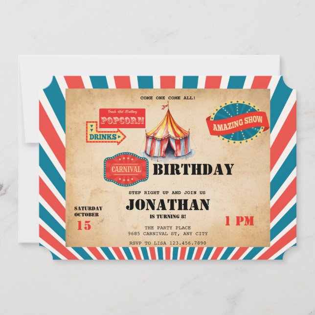 Carnival | Kids Birthday Invitations (Front)
