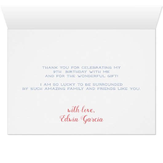 Carnival Kids Photo Thank You Folded (Inside Horizontal (Bottom))