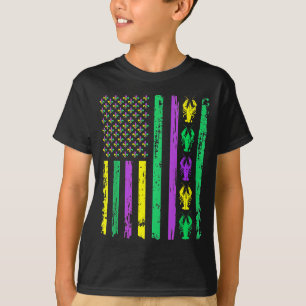 Carnival Mardi Gras Usa American Flag Crawfish Par T-Shirt