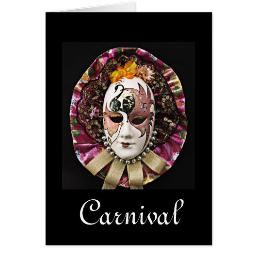 Carnival, Mardis Gras Mask Cards (Front)