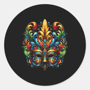 Carnival Mask Brazil Rio Classic Round Sticker