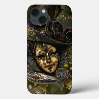 Carnival Mask - Green/Gold Damask iPad Case