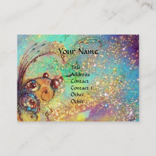 CARNIVAL MASK IN YELLOW  BLUE GREEN GOLD SPARKLES BUSINESS CARD
