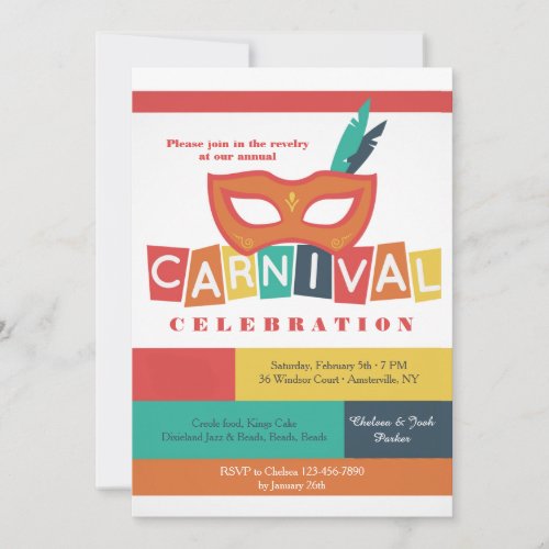 Carnival Mask Invitation