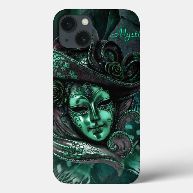 Carnival Mask - Jade Damask iPad Case (Back)