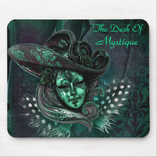 Carnival Mask - Jade Damask Mousepad