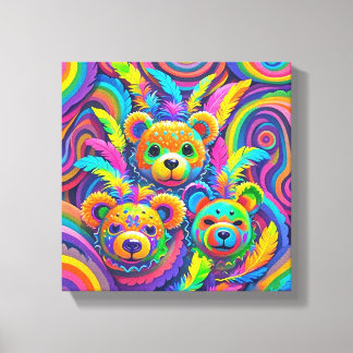 Carnival masking bears canvas print