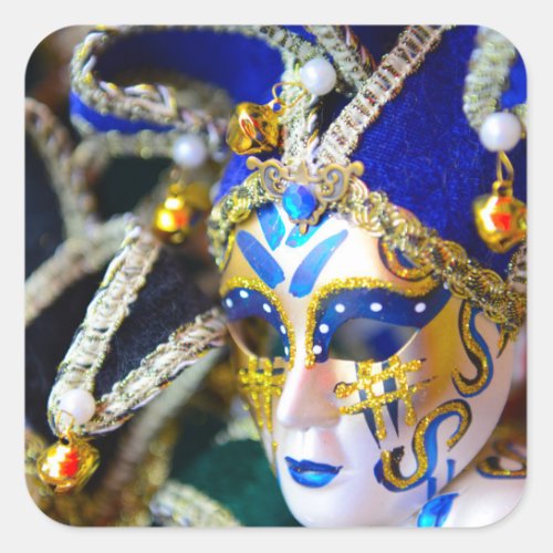 Carnival Masquerade Masks in Venice Italy Square Sticker