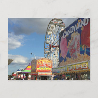 Carnival Midway with Sno Cone stand in foreground Postcard