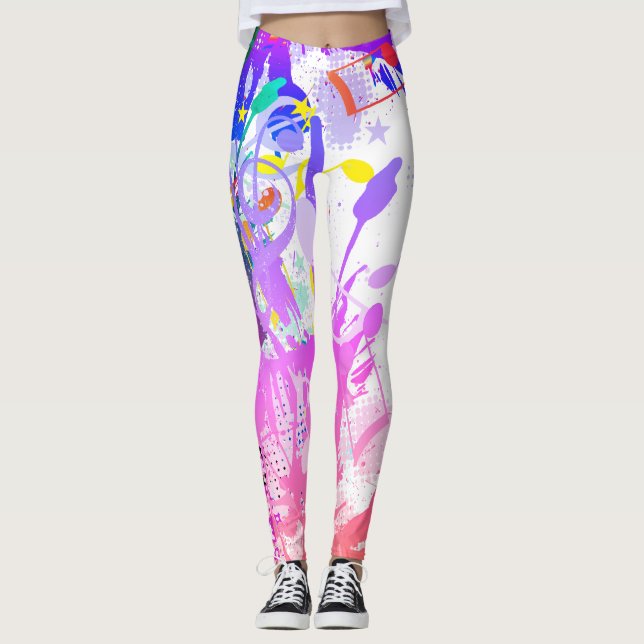 Carnival Mud Madness & Musical Notes Leggings (Front)